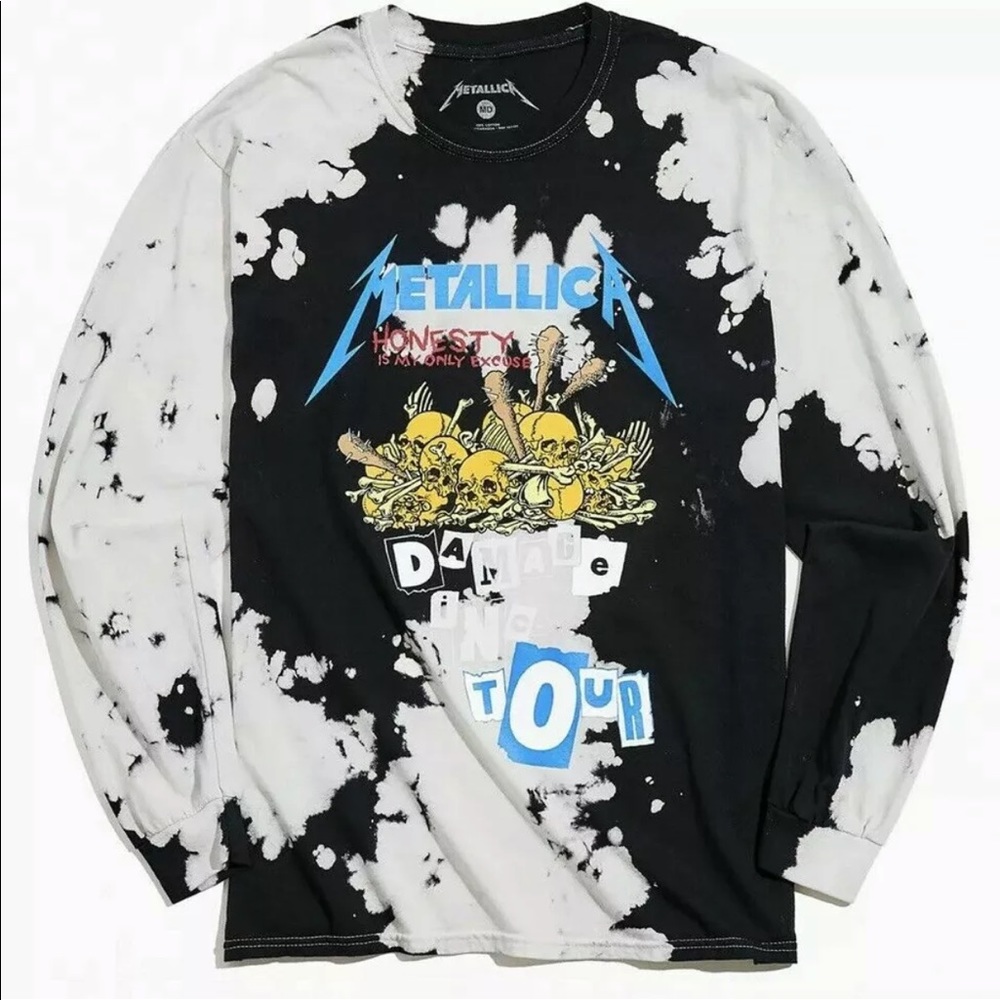 METALLICA Damage Inc Tie Dye Long Sleeve Shirt Top